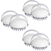 Homestic Pack of 6 Hair Massager Brush | Soft Silicone Bristles | Shampoo Brush for Hair Washing | Scalp Massager | Massager Brush For Dandruff | XJWTEU | White